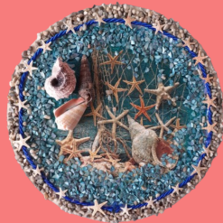 Mixed Media Bilder mit echten Muscheln - Handmade Kunst